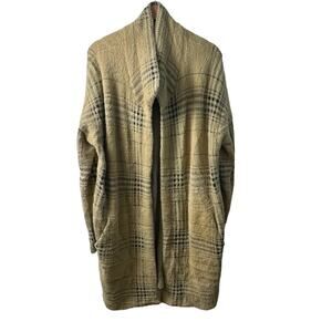 J. Jill Wearever Collection Tan & Black Open Front Cardigan - Size M